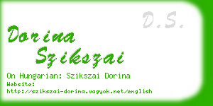 dorina szikszai business card